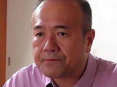 Fucking a fat woman and chubby fella in front of a Japanese cuckold in Tokyo